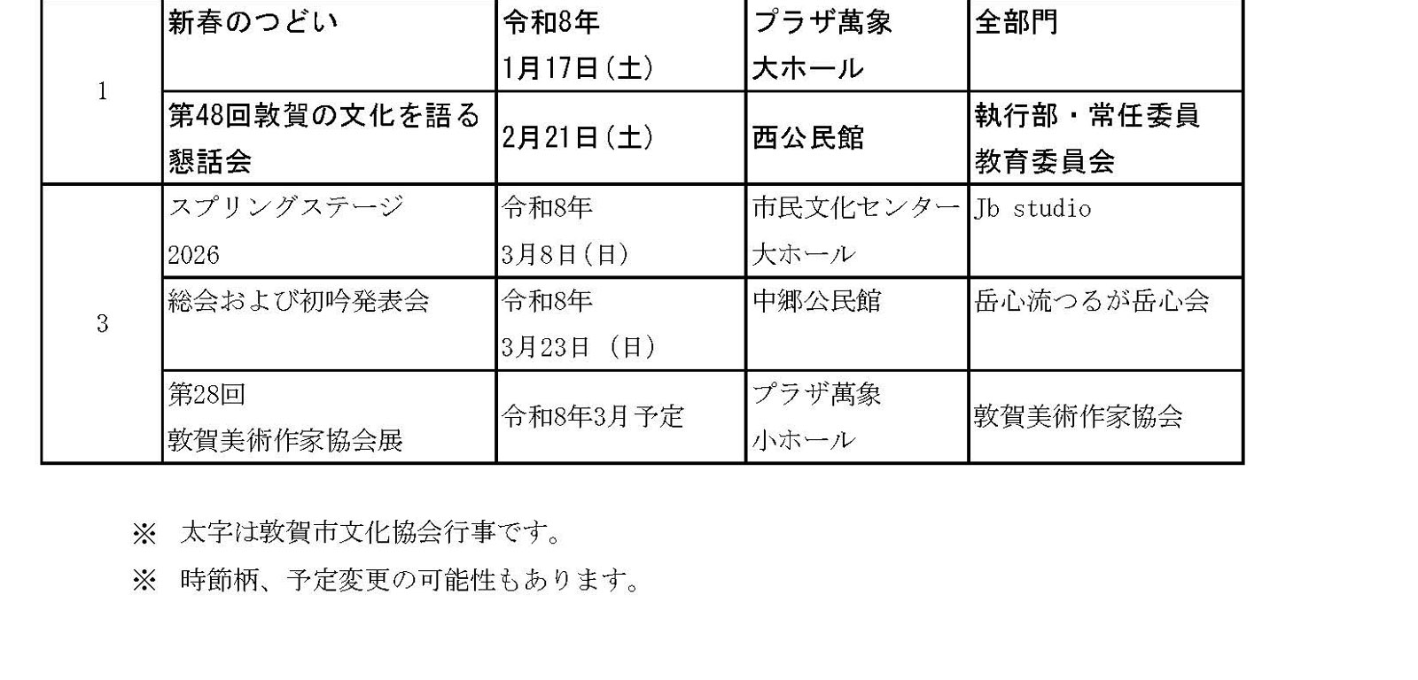 令和7年度年間事業